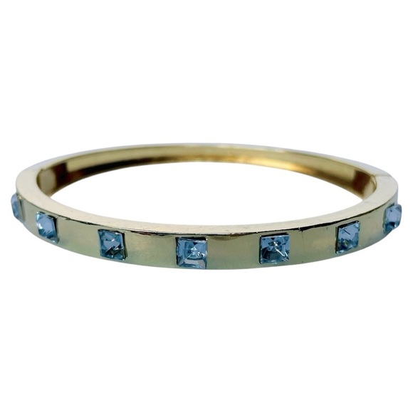 Gold and CZ Hinge Bangle - Picture 1 of 5